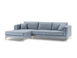 Левый угловой диван Luis 5, голубой/золотой цвет цена и информация | Диваны | hansapost.ee