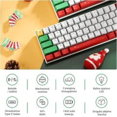 Royal Kludge RK61 TKL клавиатура | 60%, Hot-swap, Red Switches, US, Белый цена и информация | Royal Kludge Компьютерная техника | hansapost.ee