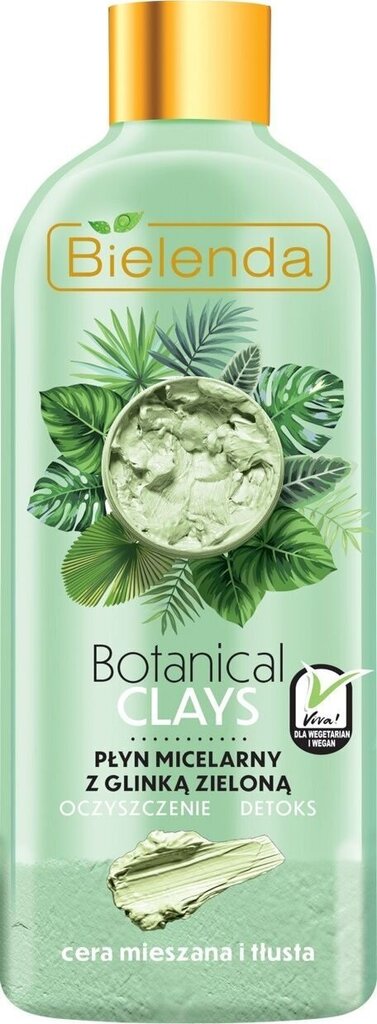 Mitsellaarvesi rasusele nahale Bielenda Botanical Clays Vegan Micellar Liquid Oily Skin, 500 ml цена и информация | Näopuhastusvahendid | hansapost.ee