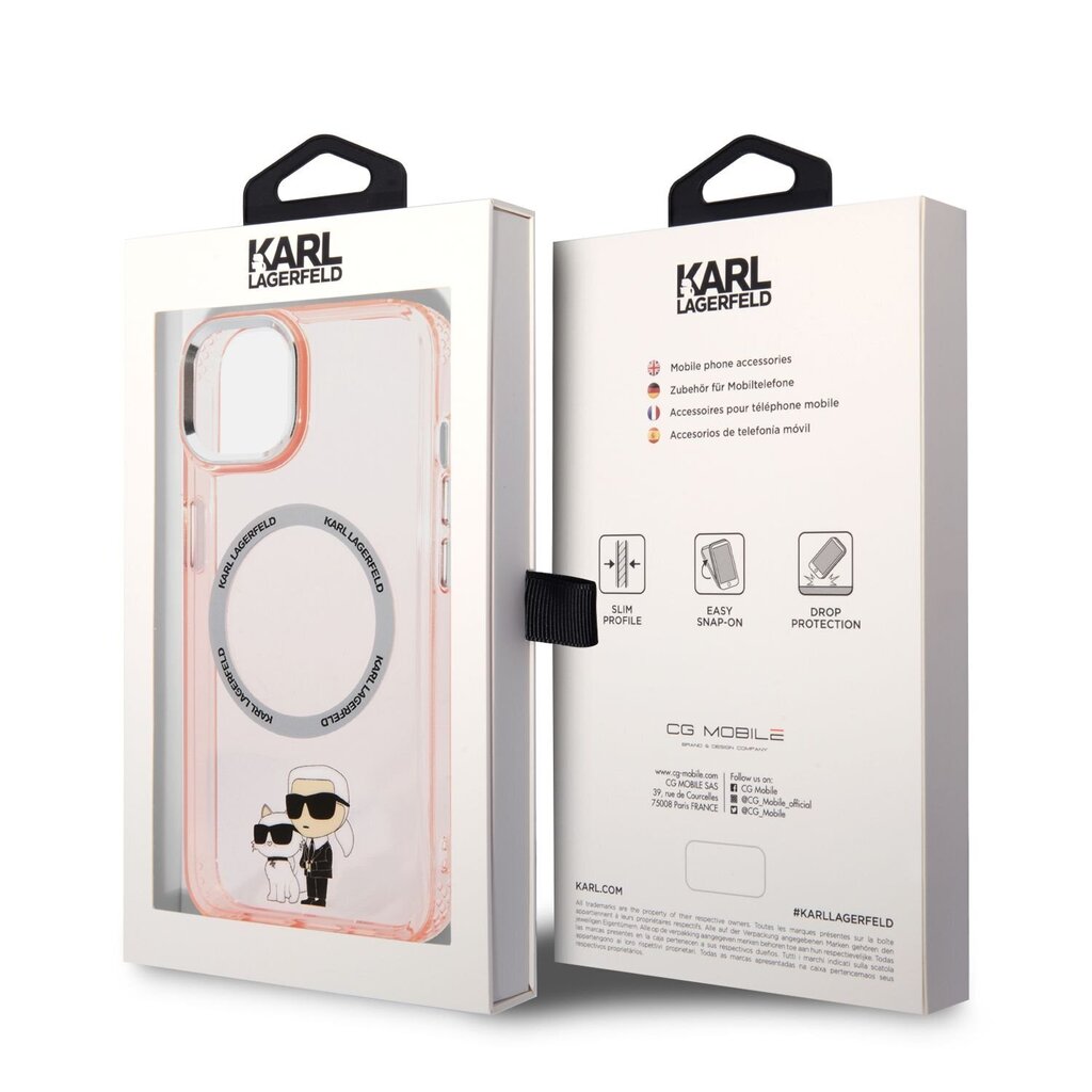 Karl Lagerfeld MagSafe Compatible Case IML Karl and Choupette NFT for iPhone 14 Pink hind ja info | Telefonide kaitsekaaned ja -ümbrised | hansapost.ee