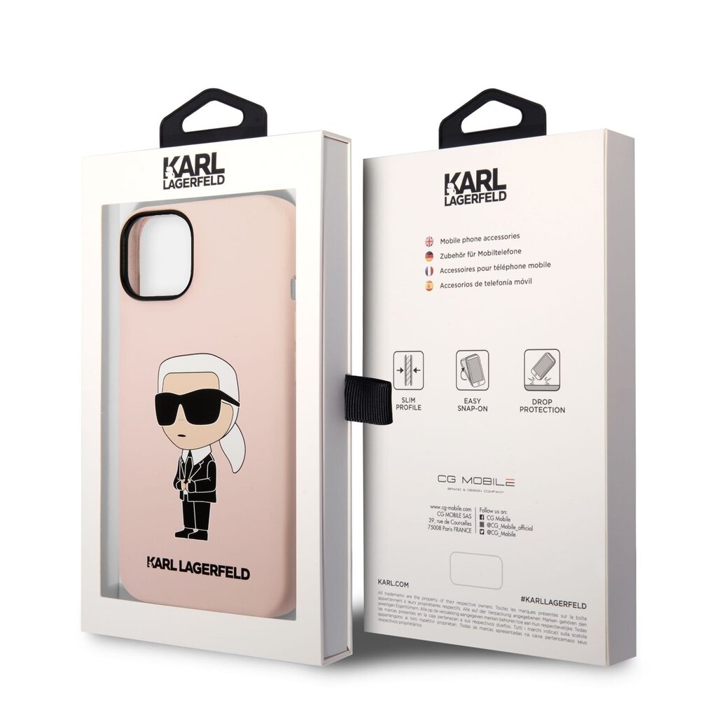 Karl Lagerfeld Liquid Silicone Ikonik NFT Case for iPhone 14 Pink hind ja info | Telefonide kaitsekaaned ja -ümbrised | hansapost.ee