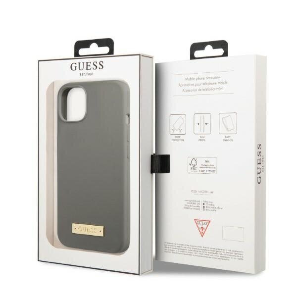 Guess GUHMP13SSPLG iPhone 13 mini 5,4" szary|grey hard case Silicone Logo Plate MagSafe цена и информация | Telefonide kaitsekaaned ja -ümbrised | hansapost.ee