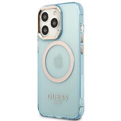 Guess GUHMP13XHTCMB iPhone 13 Pro Max 6,7" niebieski|blue hard case Gold Outline Translucent MagSafe цена и информация | Чехлы для телефонов | hansapost.ee