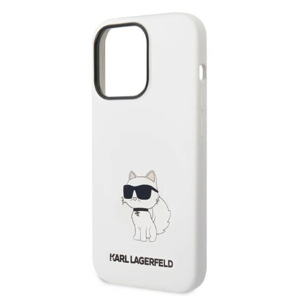 Karl Lagerfeld KLHMP14XSNCHBCH iPhone 14 Pro Max 6,7" hardcase biały|white Silicone Choupette MagSafe hind ja info | Telefonide kaitsekaaned ja -ümbrised | hansapost.ee