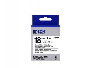 Epson Label Cartridge LK-5WBW Strong Adhesive Black on White 18mm (9m) • Extra-strength adhesive • 9mm to 18mm width • Black text on a yellow, white or transparent background • Epson labels are designed to last • Durable labels resist water and withstand  hind ja info | Tindiprinteri kassetid | hansapost.ee