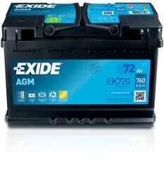 Käivitusaku Exide AGM 72Ah 760A 278x175x190 -+ hind ja info | Exide Autoakud ja akulaadijad | hansapost.ee