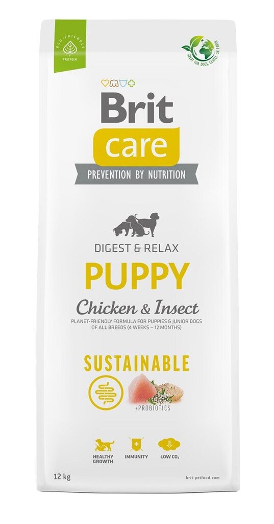 Brit Care Sustainable Puppy Chicken&Insect koeratoit 12kg hind ja info | Koerte kuivtoit ja krõbinad | hansapost.ee