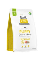 Brit Care Sustainable Puppy Chicken&Insect koeratoit 3kg hind ja info | Brit Lemmikloomatarbed | hansapost.ee
