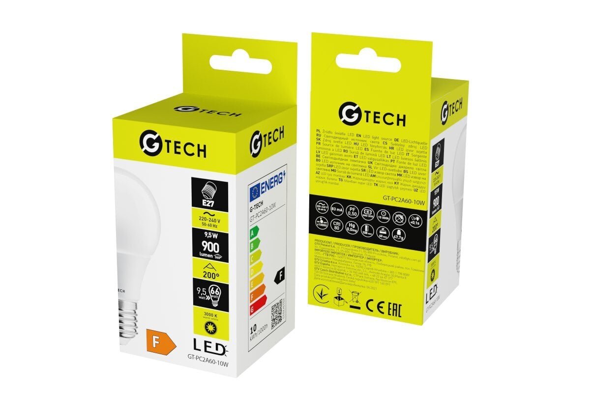 LED pirn G-Tech, E27, 9 W 3000 K, 840 lm hind ja info | Lambipirnid ja LED-pirnid | hansapost.ee