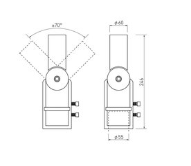 GTV 60mm reguleeritava nurgaga adapter tänavavalgustitele SA2 hind ja info | Gtv Aiakaubad | hansapost.ee