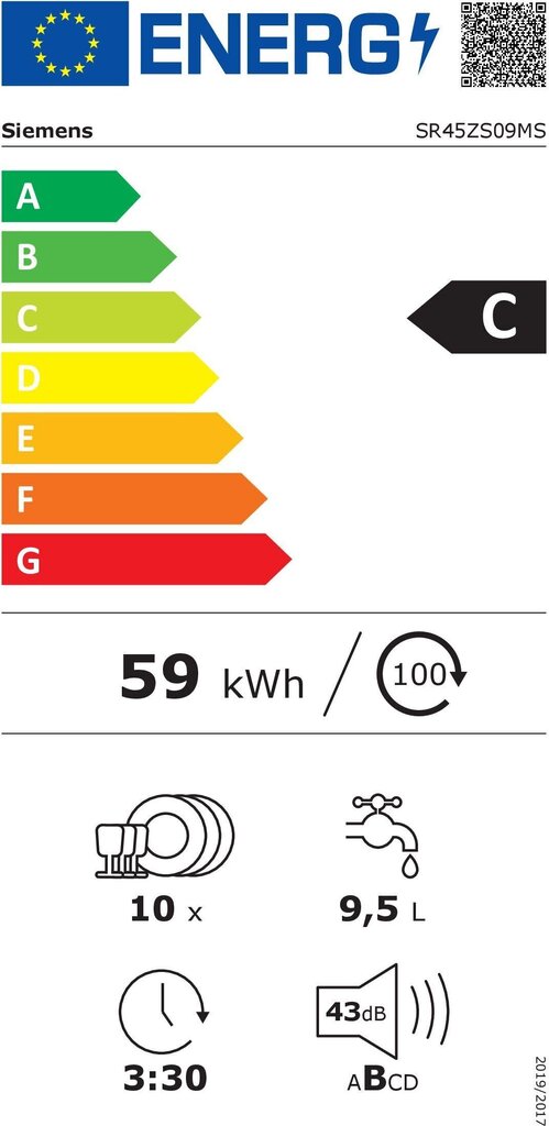 Siemens SR45ZS09MS iQ500 цена и информация | Nõudepesumasinad | hansapost.ee