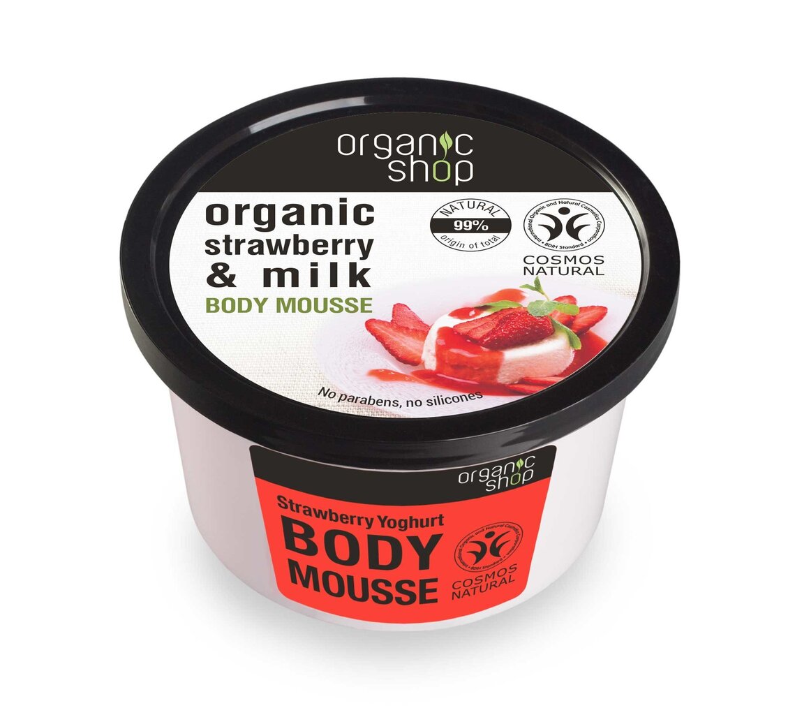 Kehavaht Organic Shop Strawberry Yoghurt 250 ml цена и информация | Kehakreemid, kehaõlid ja losjoonid | hansapost.ee
