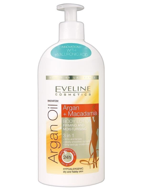 Niisutav kehakreem Eveline Argan Oil 3in1 350 ml hind ja info | Kehakreemid, kehaõlid ja losjoonid | hansapost.ee