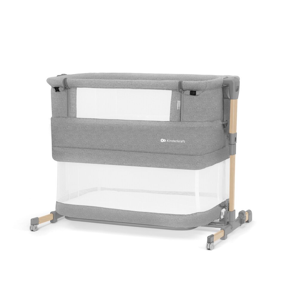 Voodi Kinderkraft Neste Grow, light grey full wood hind ja info | Reisivoodid | hansapost.ee