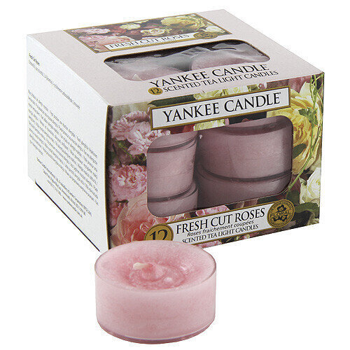 Lõhnastatud teeküünlad Yankee Candle Fresh Cut Roses, 12 x 9,8 g hind ja info | Küünlad, küünlajalad | hansapost.ee