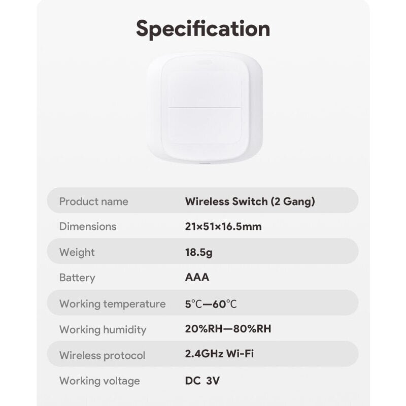 Nutikas stseenikontroller Feelspot FS-WSW01W Wi-Fi, Tuya hind ja info | Andurid, sensorid | hansapost.ee