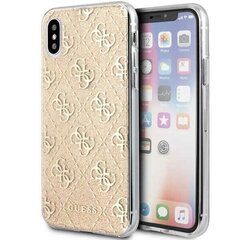 Guess iPhone X/ iPhone XS GUHCPXPCU4GLGO gold hard case 4G Glitter цена и информация | Чехлы для телефонов | hansapost.ee