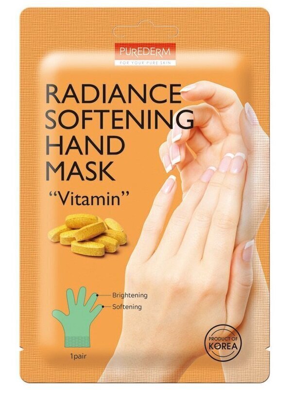 Pehmendav kätemask Purederm Radiance Vitamin, 1 paar цена и информация | Kehakreemid, kehaõlid ja losjoonid | hansapost.ee