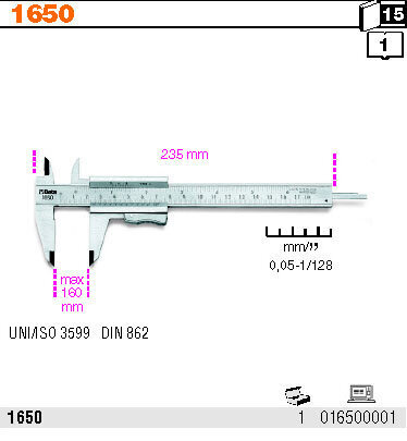 Liugur Vernier Caliper Beta 1650 hind ja info | Käsitööriistad | hansapost.ee