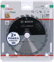 Пильный диск Bosch Standard, 160 мм цена и информация | Шлифовальные машины | hansapost.ee