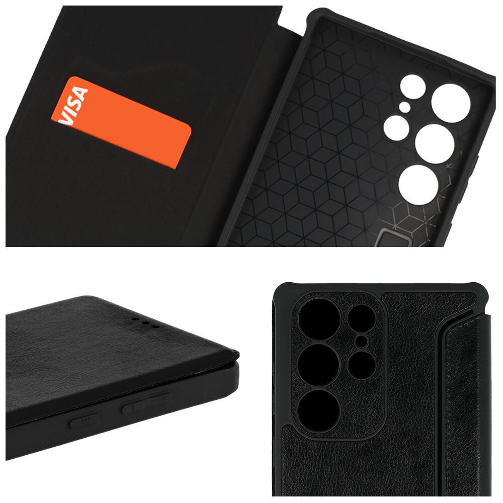 Telefoniümbris RAZOR Leather - Samsung A34, must hind ja info | Telefonide kaitsekaaned ja -ümbrised | hansapost.ee