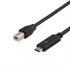 Deltaco, USB-C/USB-B, 2 m hind ja info | Juhtmed ja kaablid | hansapost.ee