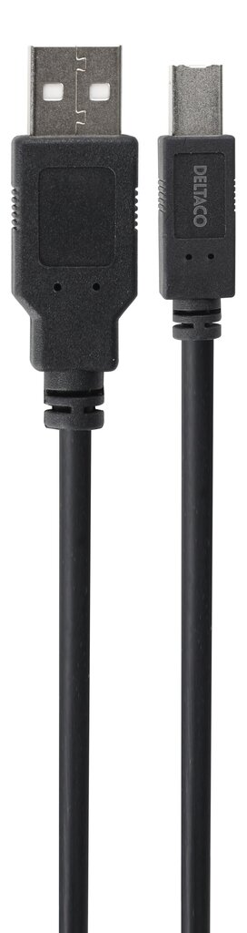 Deltaco USB-A male - USB-B male LSZH, 2 m цена и информация | Juhtmed ja kaablid | hansapost.ee