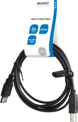 Deltaco USB-A male - USB-B male LSZH, 2 m hind ja info | Juhtmed ja kaablid | hansapost.ee