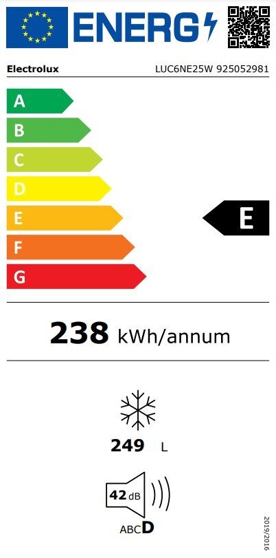 Electrolux LUC6NE25W цена и информация | Sügavkülmikud, külmakirstud | hansapost.ee