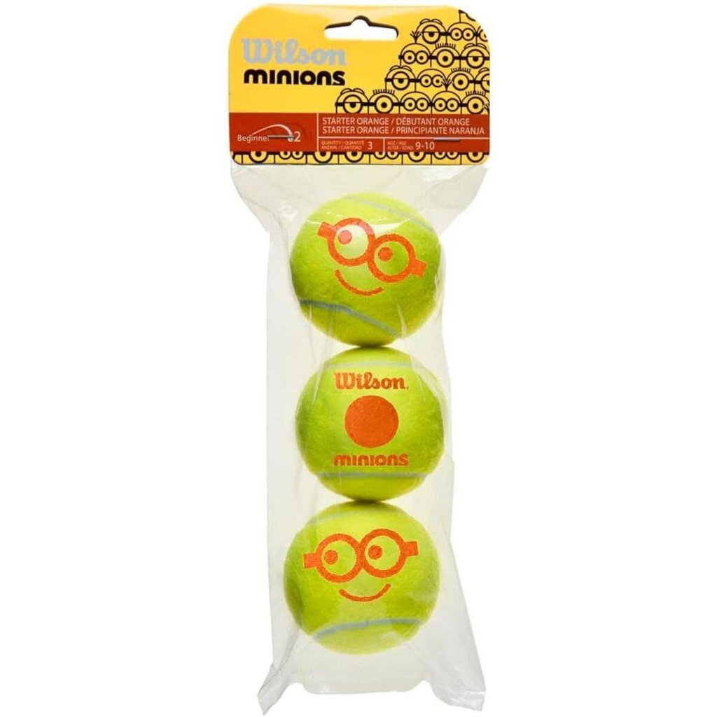 Välitennisepallid Wilson Starter Orange Minions 3 tk. hind ja info | Välitennise tooted | hansapost.ee