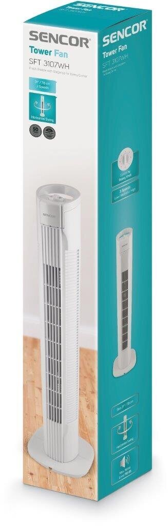 Seisev ventilaator Sencor SFT 3107WH, 50W, Manual control цена и информация | Ventilaatorid | hansapost.ee