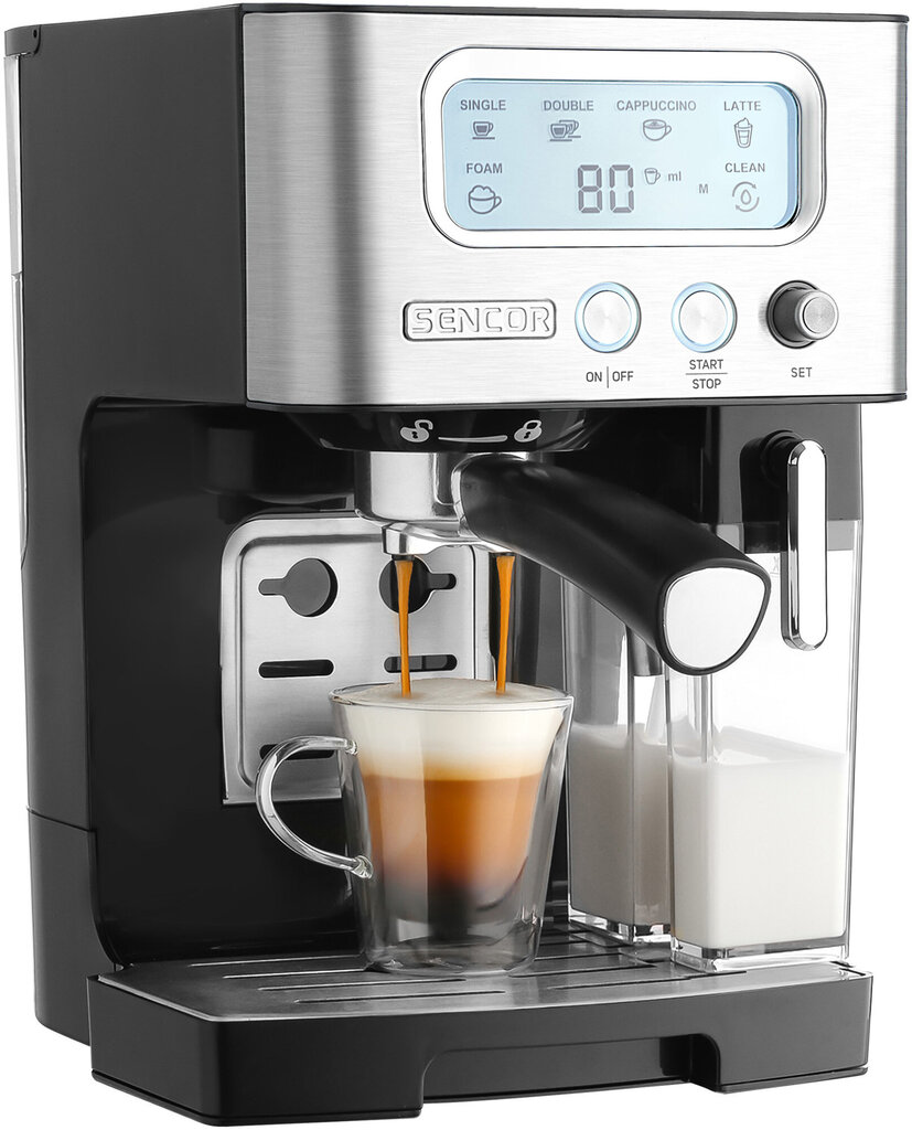 Sencor SES 4090SS poolautomaatne espressomasin цена и информация | Kohvimasinad ja espressomasinad | hansapost.ee