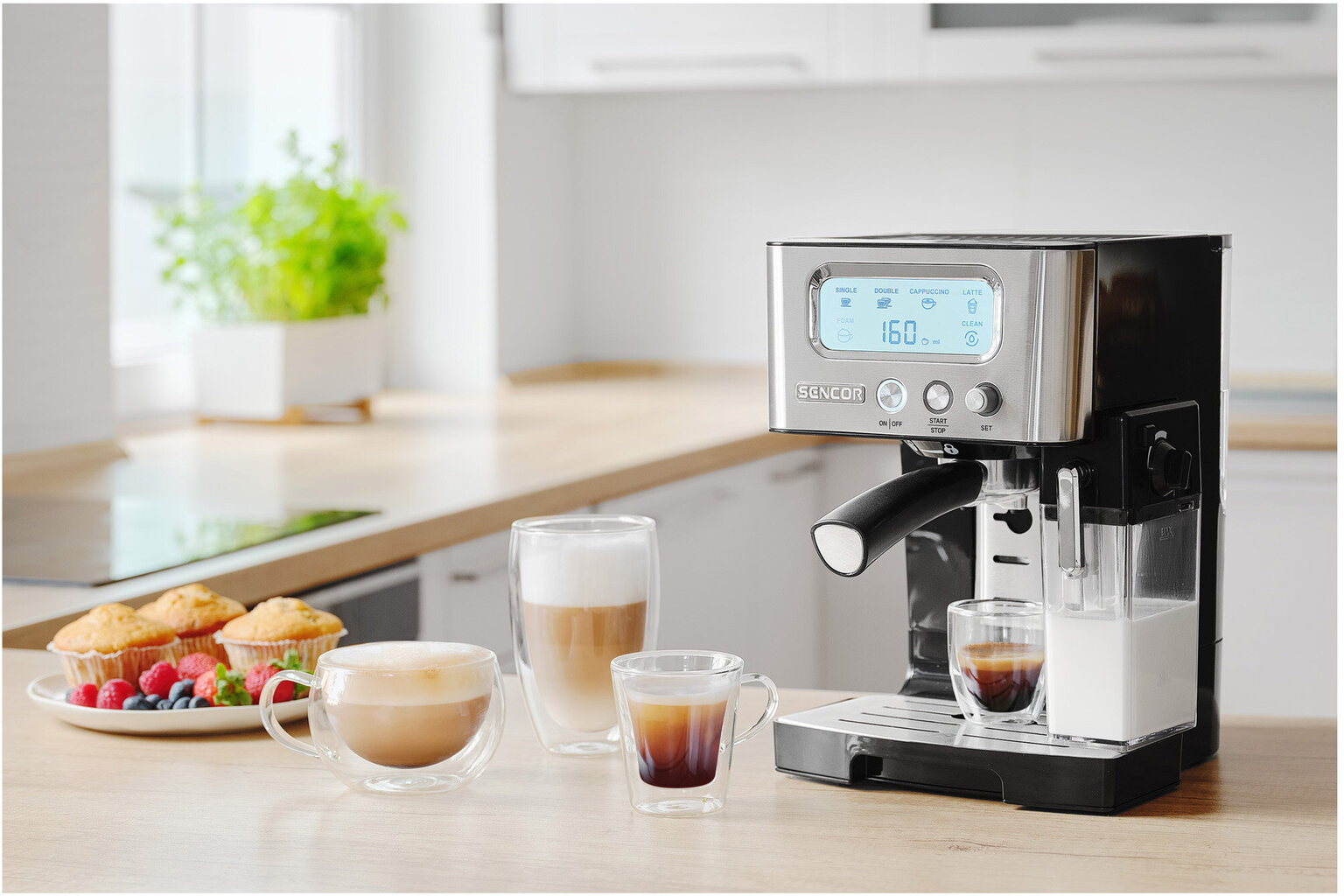 Sencor SES 4090SS poolautomaatne espressomasin цена и информация | Kohvimasinad ja espressomasinad | hansapost.ee