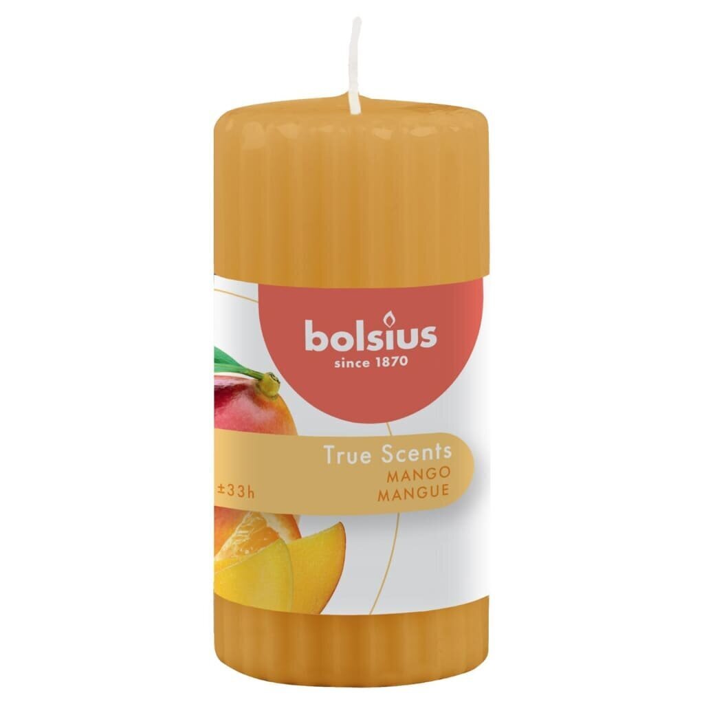 Bolsius ribidega lõhnaküünlad 6 tk 120 x 58 mm mango hind ja info | Küünlad, küünlajalad | hansapost.ee