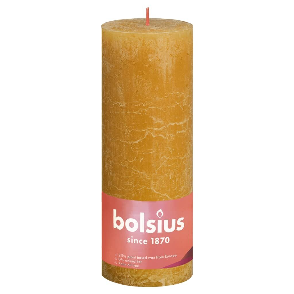 Bolsius sammasküünlad Shine 6 tk 190 x 68 mm meekollane hind ja info | Küünlad, küünlajalad | hansapost.ee