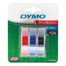 Dymo etiketilint 3D Label Tape 9mm 3m Glossy, 3-pakk must/punane/sinine hind ja info | Printeritarvikud | hansapost.ee