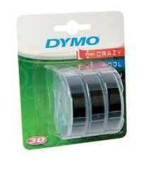 Dymo etikett 3D Label Tape 9mm 3m Glossy, 3-pakk must hind ja info | Printeritarvikud | hansapost.ee