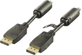 Кабель DELTACO DisplayPort, Ultra HD в 60 Гц, 21,6 Гб/с, 5 м, черный / DP-1050 цена и информация | Кабели и провода | hansapost.ee