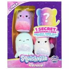 Pehmed mänguasjad Squishville Squishmallows Sparkle Squad, 4 tk. hind ja info |  Pehmed mänguasjad ja kaisukad | hansapost.ee