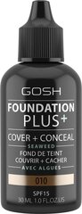 Jumestuskreem Gosh Foundation Plus 30 ml, 010 Tan hind ja info | Jumestuskreemid ja puudrid | hansapost.ee