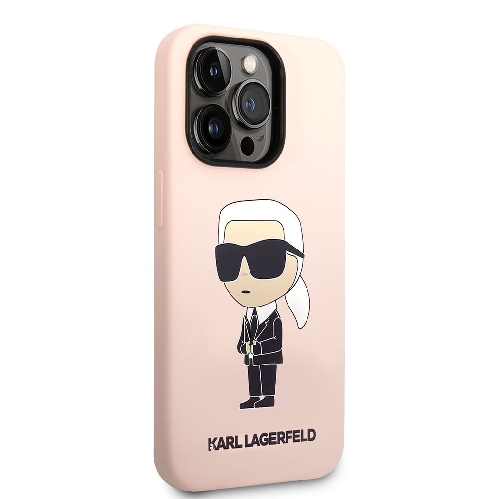 Karl Lagerfeld Liquid Silicone Ikonik NFT Case for iPhone 14 Pro Pink цена и информация | Telefonide kaitsekaaned ja -ümbrised | hansapost.ee