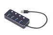 Gembird UHB-U3P4P-01 цена и информация | USB adapterid ja jagajad | hansapost.ee