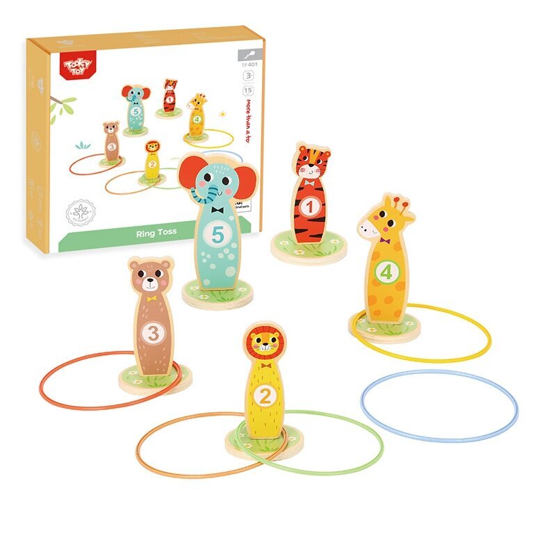 TOOKY TOY Puidust arkaadmng Toss Animals 15 el. hind ja info | Arendavad laste mänguasjad | hansapost.ee