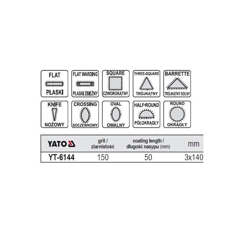 Teemantviilide komplekt 3x140x50MM 6144, 10-osaline hind ja info | Käsitööriistad | hansapost.ee