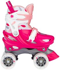 Reguleeritava suurusega rulluisud Nijdam Feather Drops, valge/roosa price and information | Roller skates and accessories | hansapost.ee