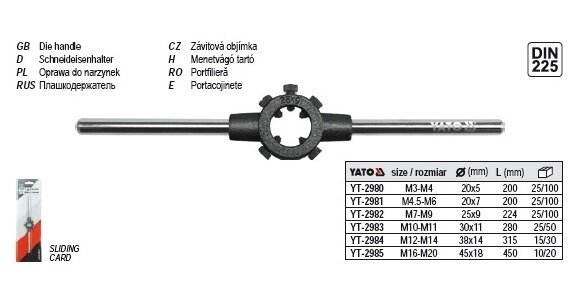 Keermestamise tööriist M10-M11/d30x11 L280 2983 hind ja info | Käsitööriistad | hansapost.ee