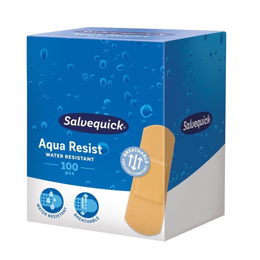 Veekindlad plaastrid Salvequick Aqua Resist, 100 tk. цена и информация | Esmaabi | hansapost.ee