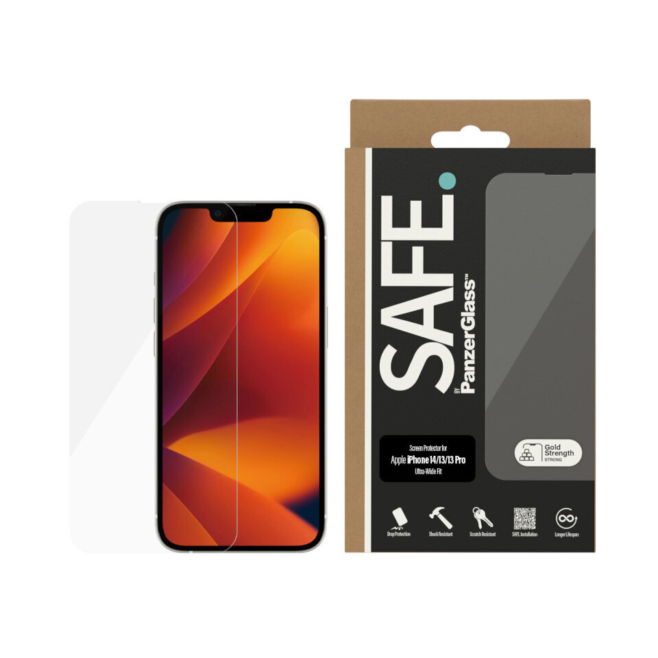 PanzerGlass kaitseklaas Safe by, iPhone 14 / 13 / 13 Pro цена и информация | Ekraani kaitseklaasid ja kaitsekiled | hansapost.ee