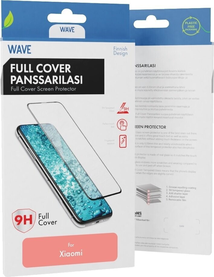 Wave kaitseklaas Full Cover, Xiaomi Redmi Note 12 Pro 5G/12 Pro+ 5G, must raam цена и информация | Ekraani kaitseklaasid ja kaitsekiled | hansapost.ee