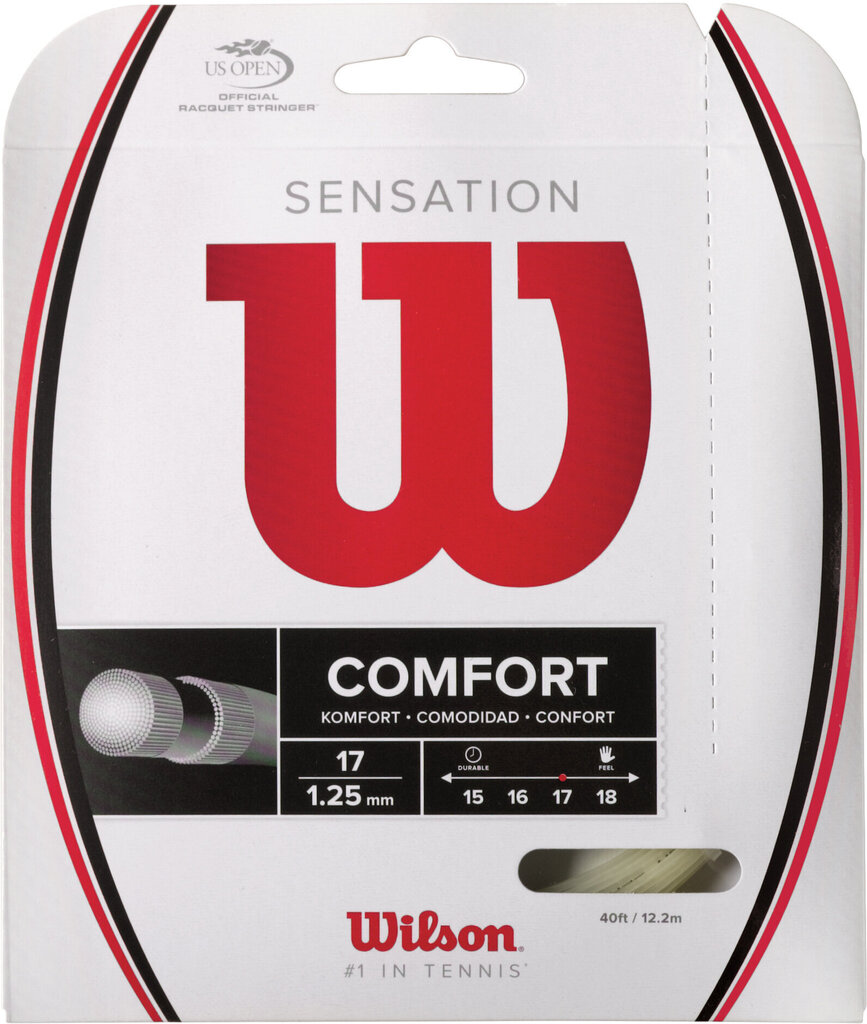 Tennisereketi nöör Wilson Sensation 17/1.25 mm, valge цена и информация | Välitennise tooted | hansapost.ee